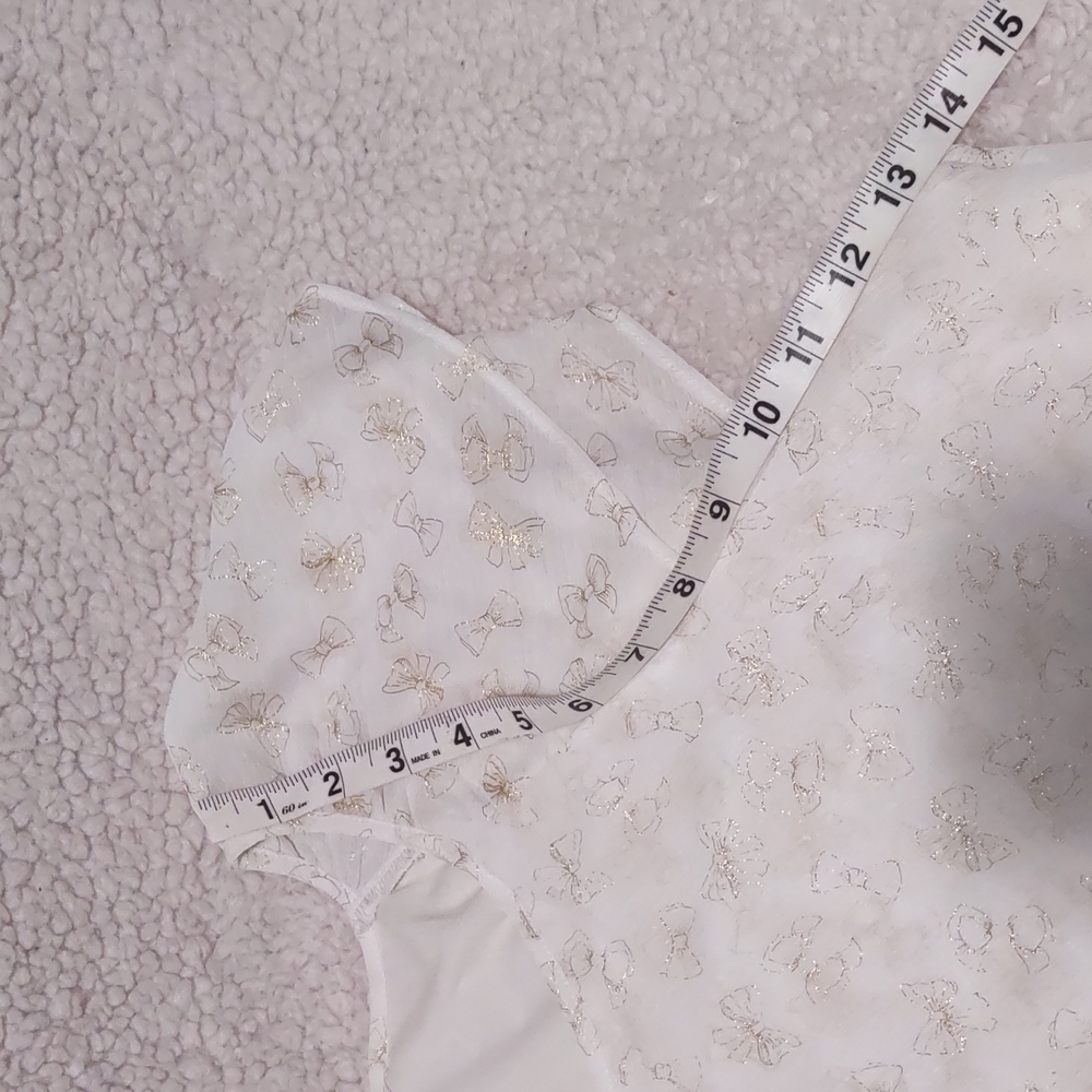 CB Ruffles Tops Plus Size 3X Gold Ribbon Print 100% Polyester - Picture 12 of 14